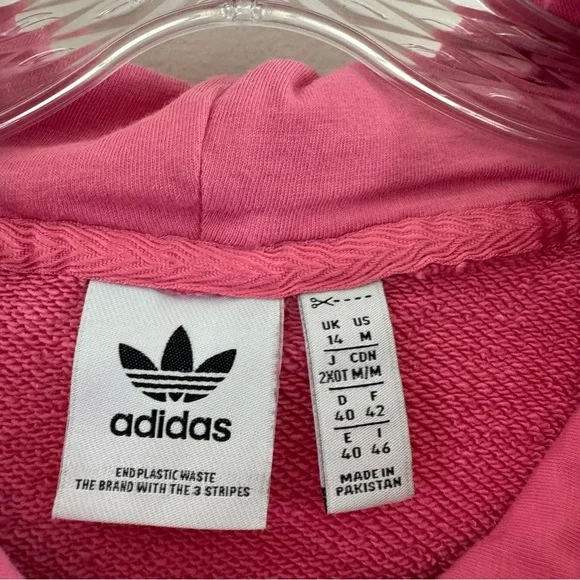 adidas Originals Women's Adicolor Trefoil Hoodie in Pink Size Medium - Picture 11 of 12